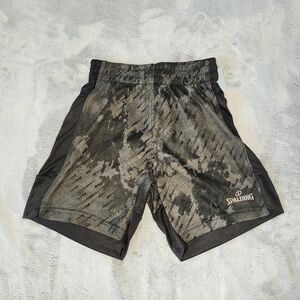 Spalding Boys Size 4 Athletic Gym Athleisure Lounge Shorts Black & Gray